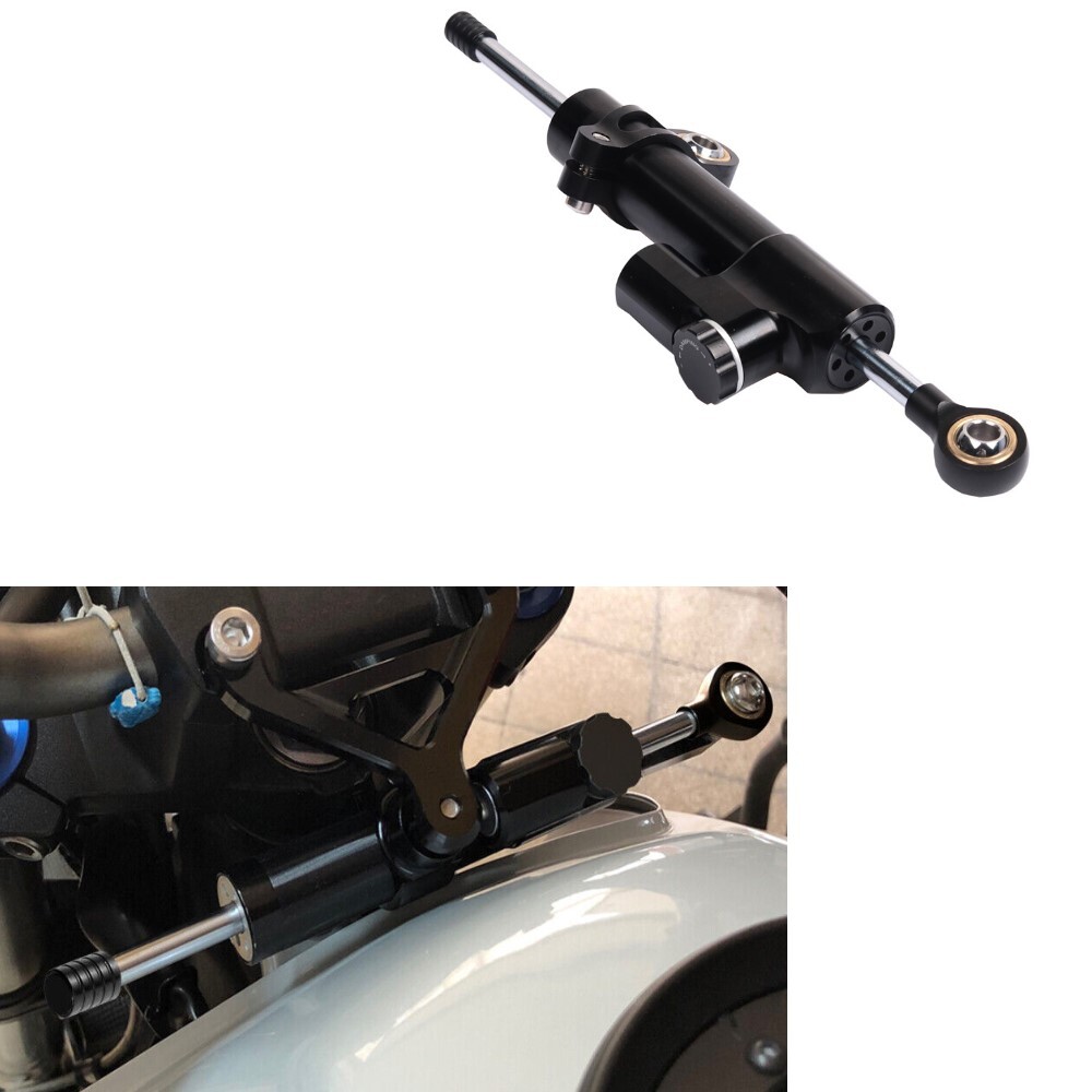 Motorcycle Adjustable Full Black Stabilizer Steering Damper For Suzuki Kawasaki