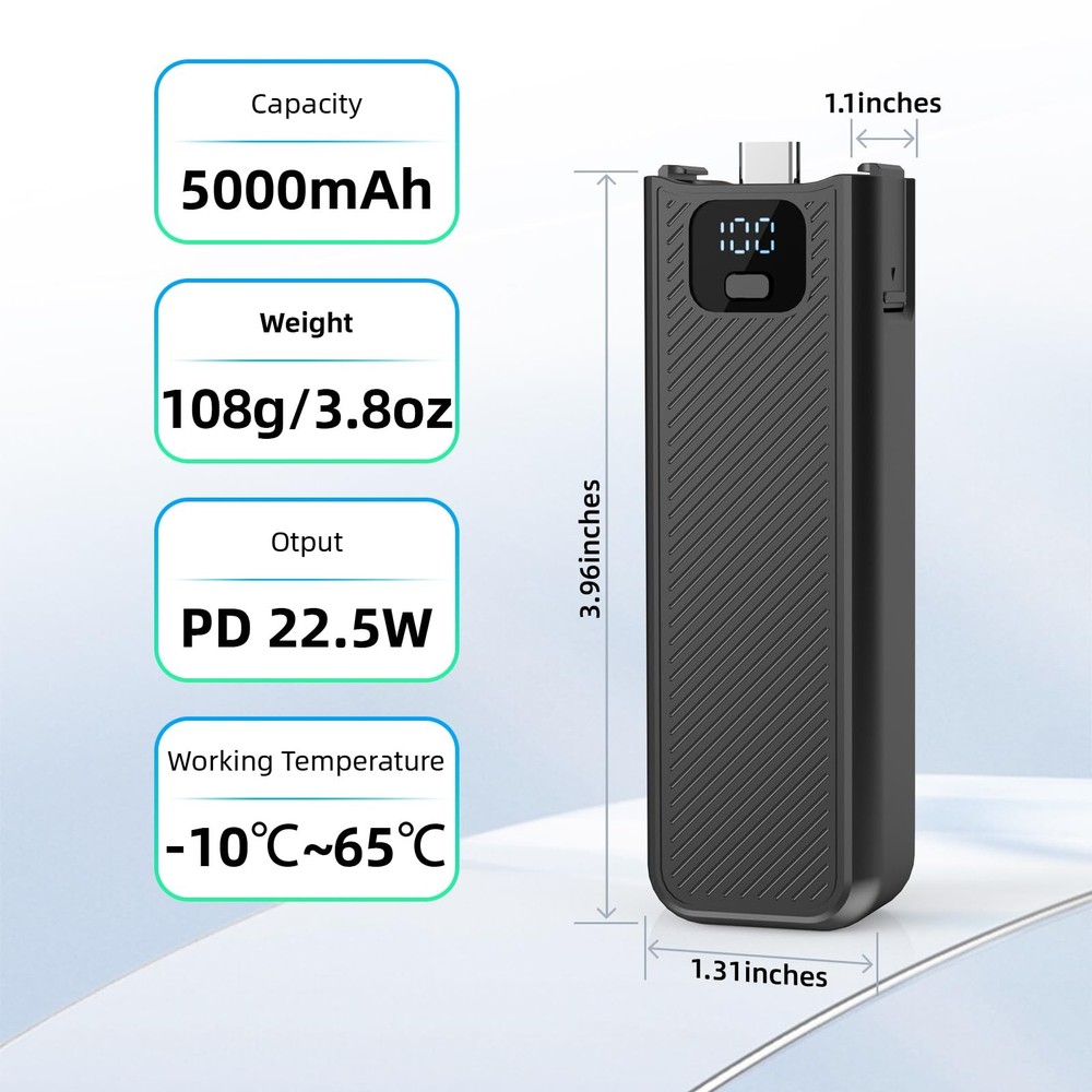 Battery Handle with Digital Display Compatible with DJI Osmo Pocket 3 Creator...