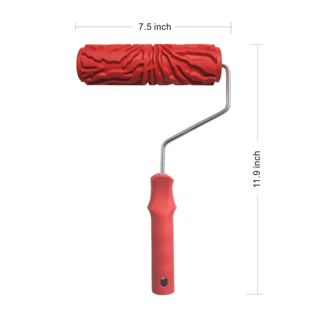 7'' Texture Roller DIY Decorative Art Pattern Paint Roller Rubber Roller for ...