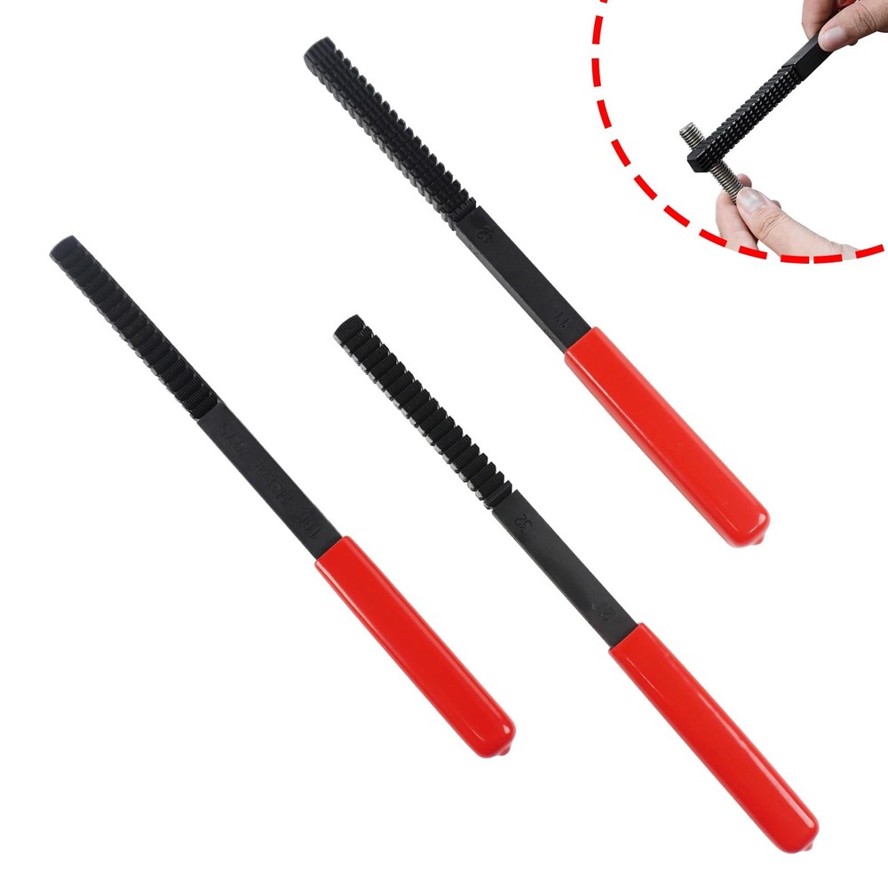 KUNGJUER 3Pcs Thread File Set, 3pcs File, red and black