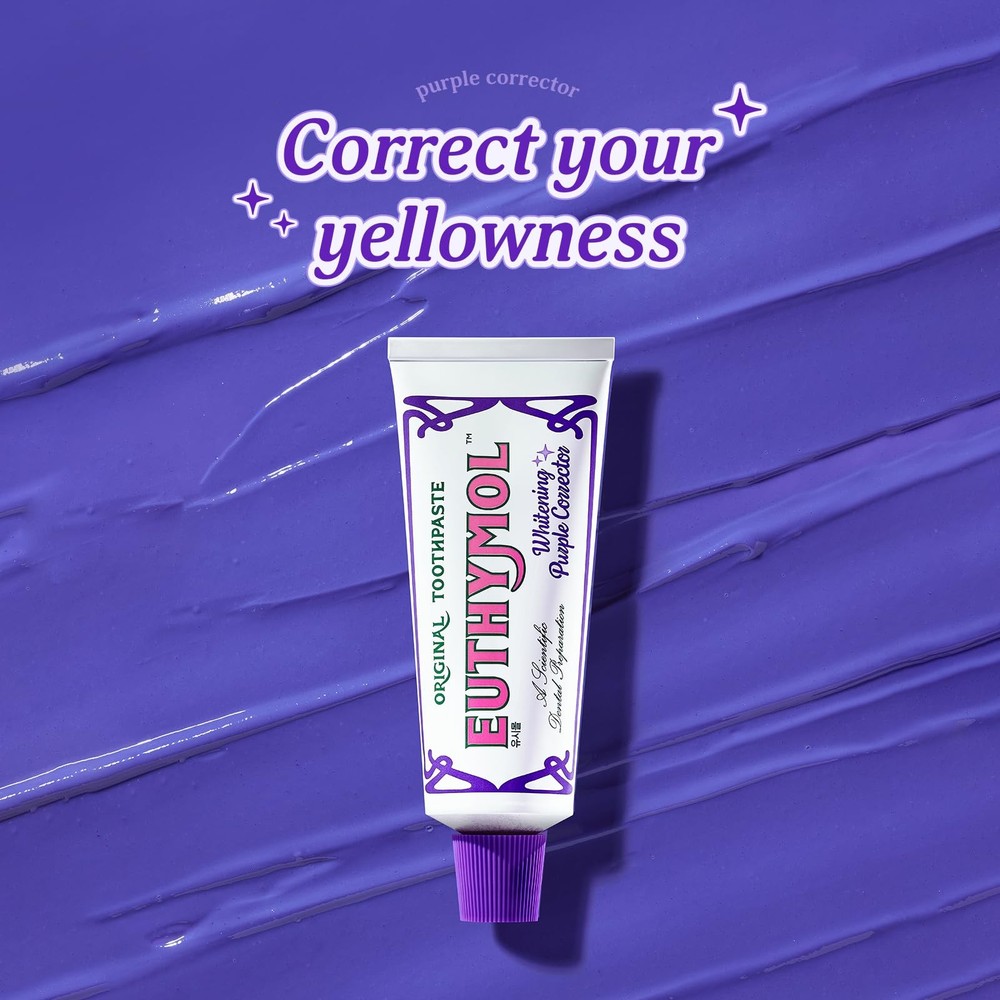 Euthymol Purple Whitening Toothpaste (3.7 fl oz) – for Yellow & Sensitive Tee...