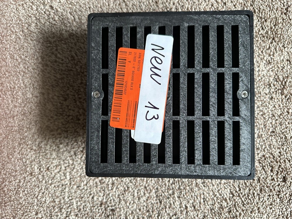 NDS 640 6" by 6" Square Grate with 4" Adapter