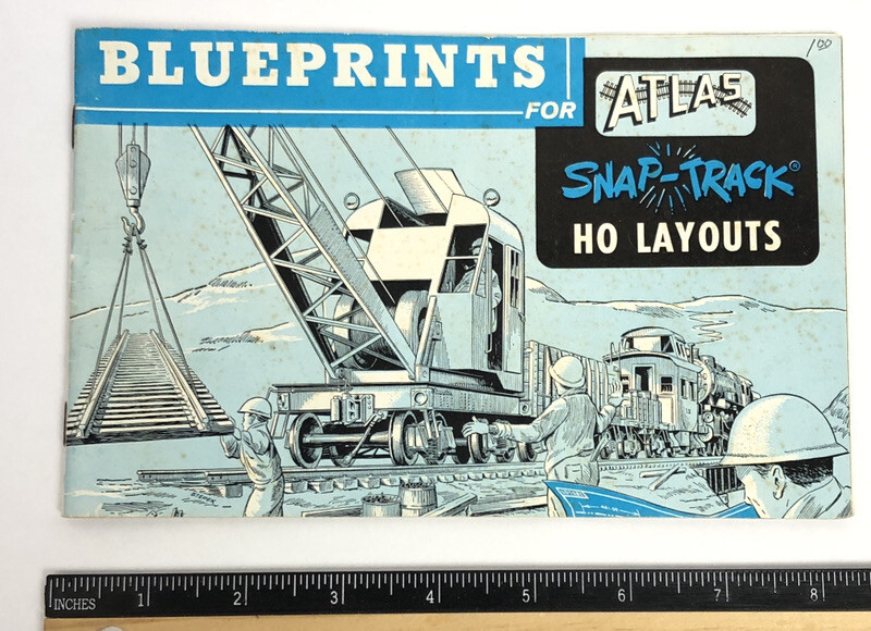 c1982 Ho Scale Railroad Blue Prints For Snap-Track Layouts Instructions
