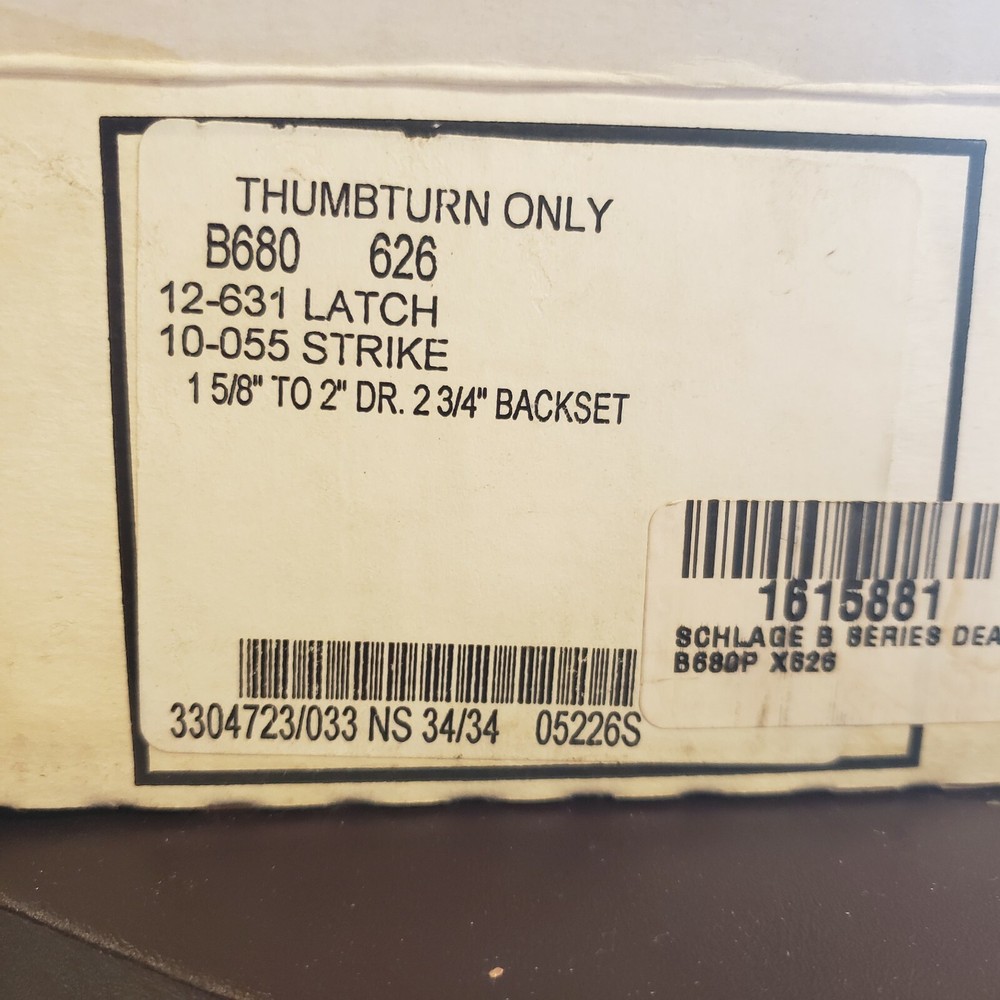SCHLAGE B680 626 Locksmith