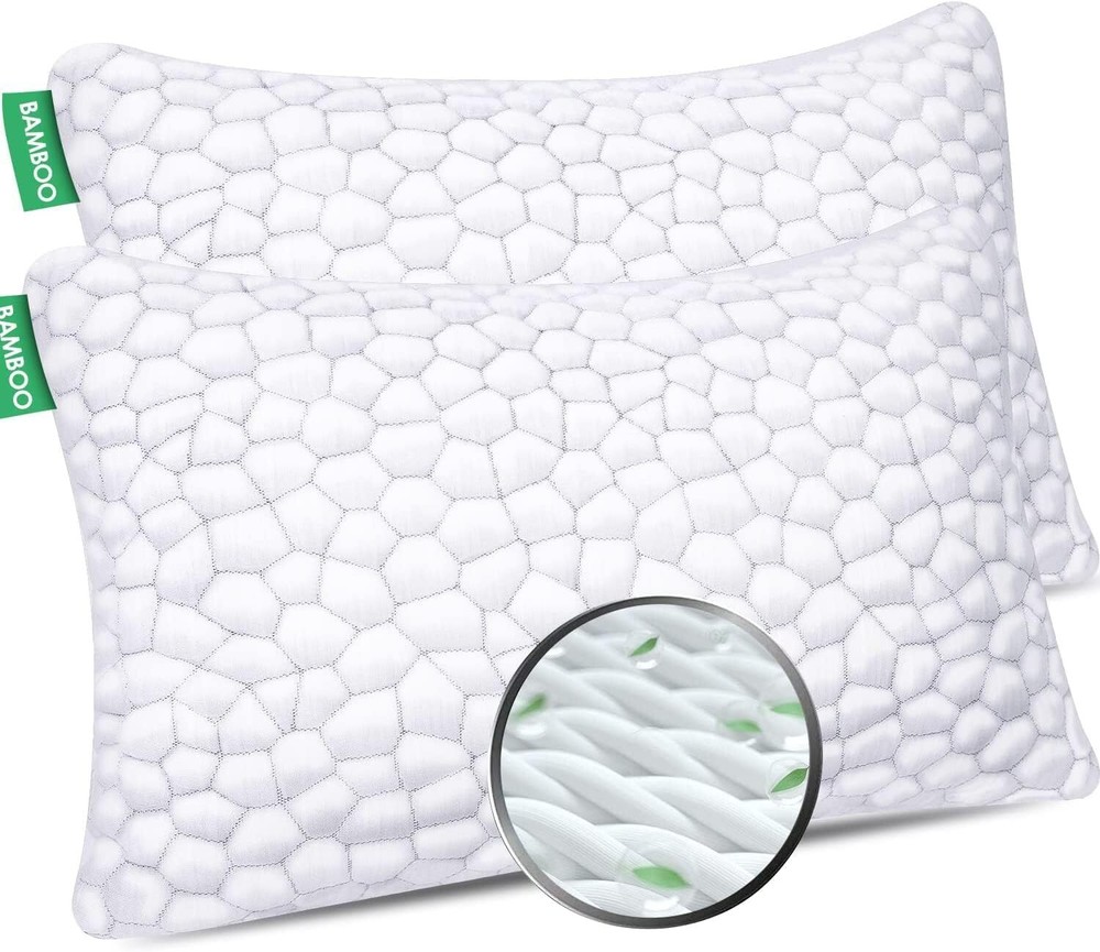 Cooling Bed Pillows for Sleeping 2 Pack Shredded Memory Foam Pillows