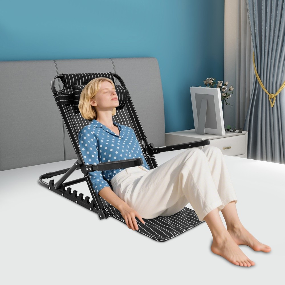 7 Position Adjustable Bed Backrest Support w/ Arms & Headrest Folding Reading