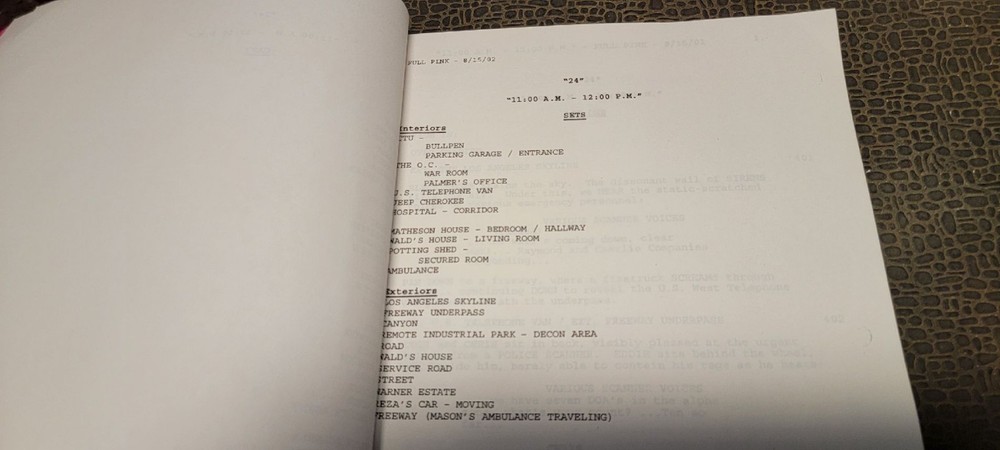 24 - Original Authentic Shooting Script "11:00am - 12:00pm" S2 Episode 4