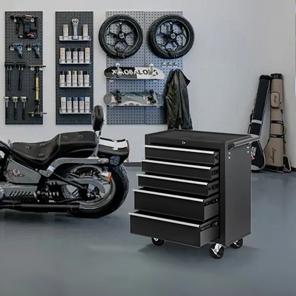 5-Drawer Rolling Tool Chest with Wheels & Storage Organizer Box