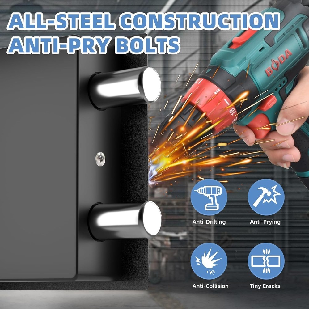 Digital Electronic Fireproof Safe - Compact Security Lock Box for Valuables