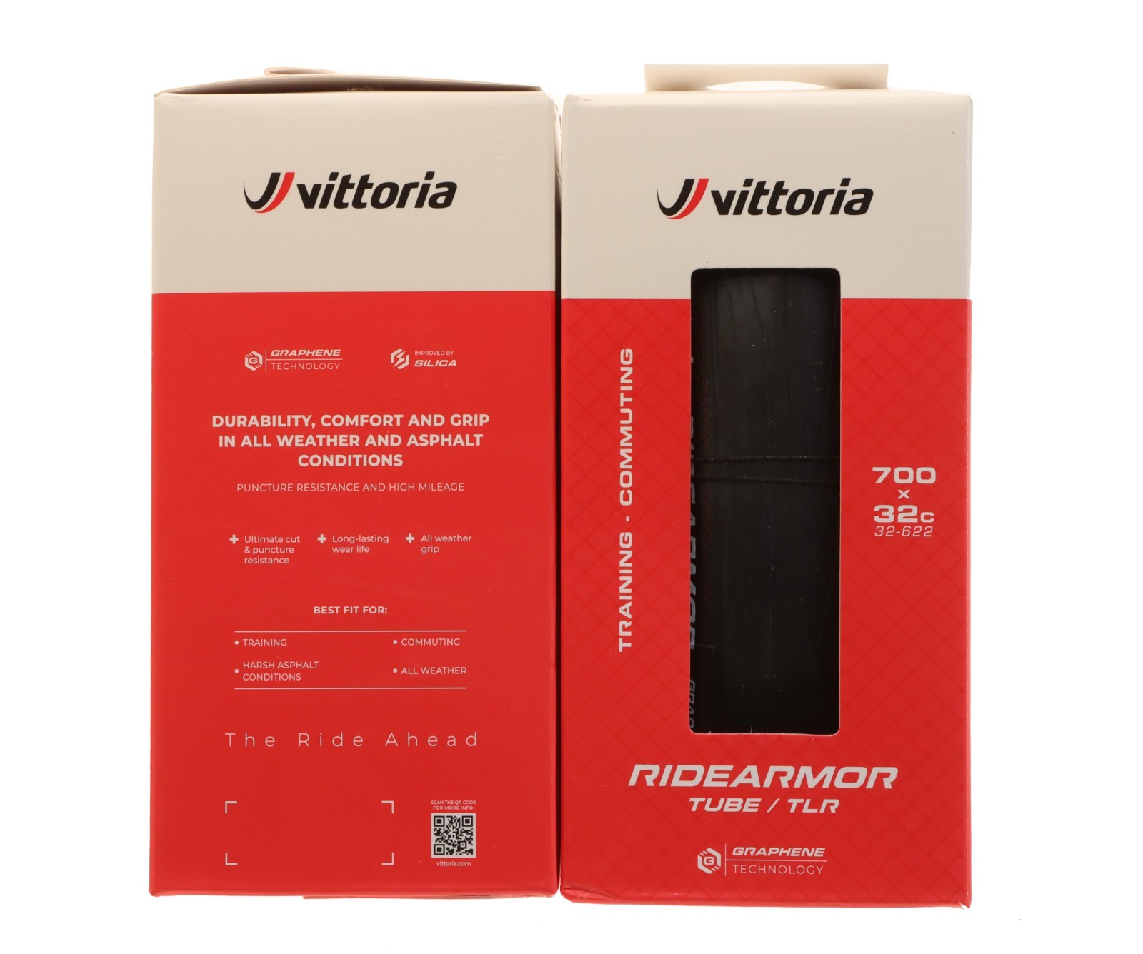 Vittoria RideArmor Tubeless Ready Folding Tires 700x32c Black Pair of Tires NEW
