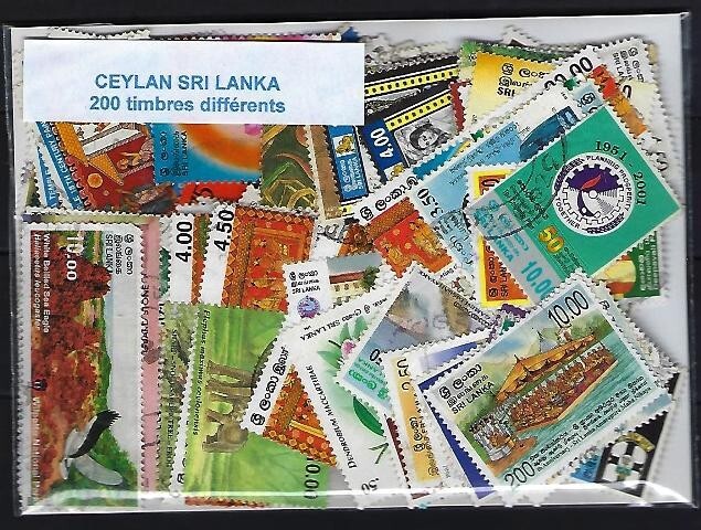 Ceylon - Ceylon And Sri Lanka 200 Different Used Stamps