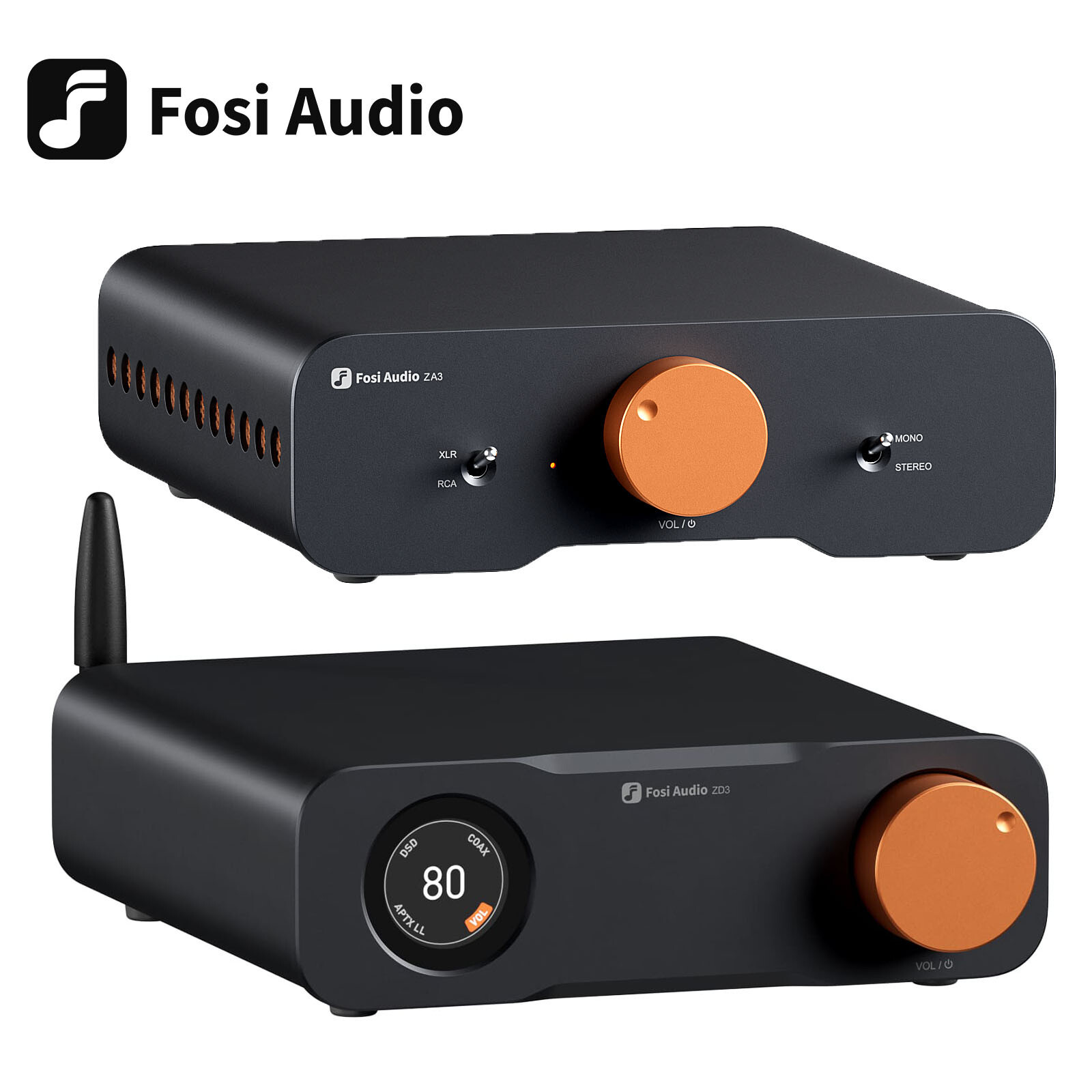 Fosi Audio ZA3+ZD3 Fully Balance Desktop DAC Integrated Amplifier Converter Set