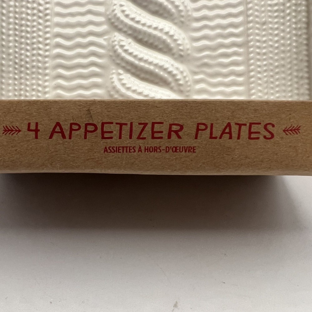 4 NIB Hallmark Square Snowman Appetizer Plates