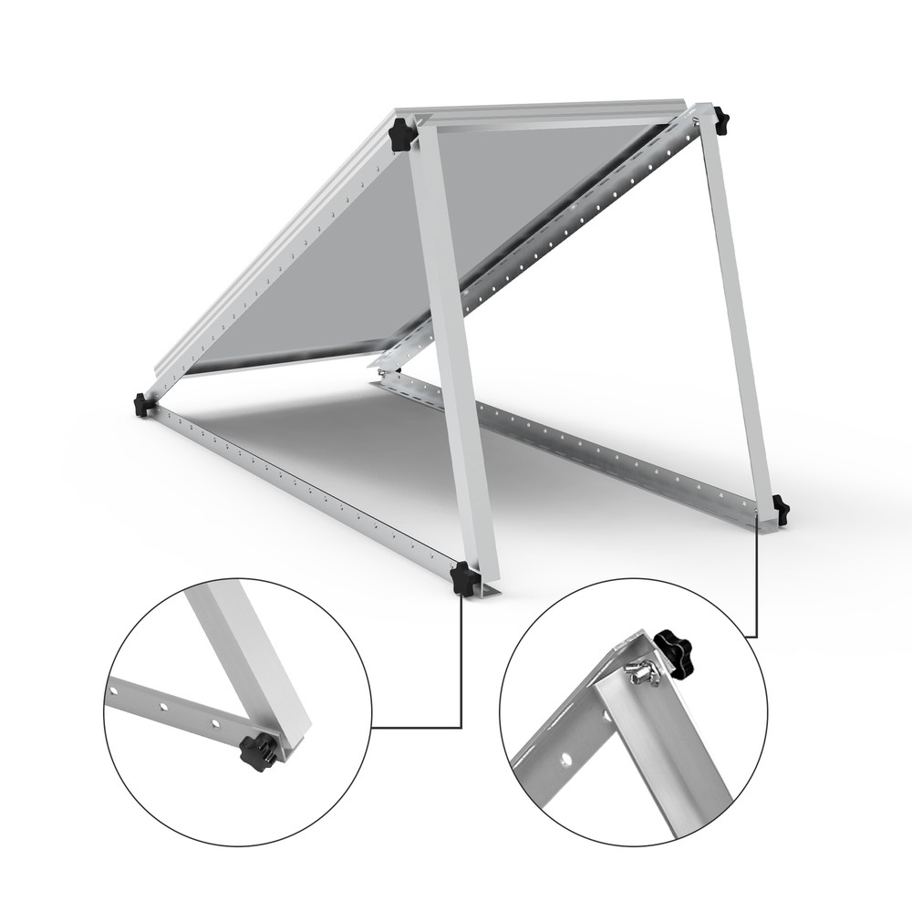 Solar Panel RV Tilt Mount Brackets 46in Roof Flat Surface Adjustable Frame 2 set