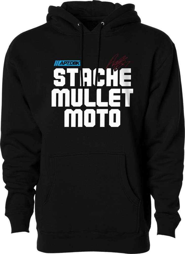 DBK Stache Mullet Mens Pullover Hoody Black