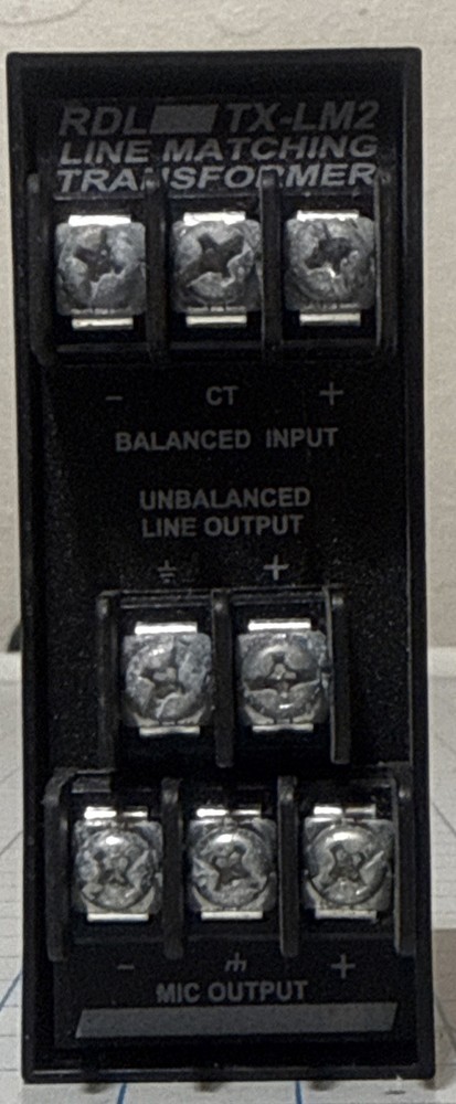 RDL TX-LM2 Line Level to Microphone Level Transformer UNTESTED