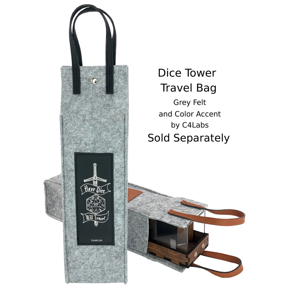 C4Labs 10" Tall Clear Dice Tower & Basic Tray - Walnut