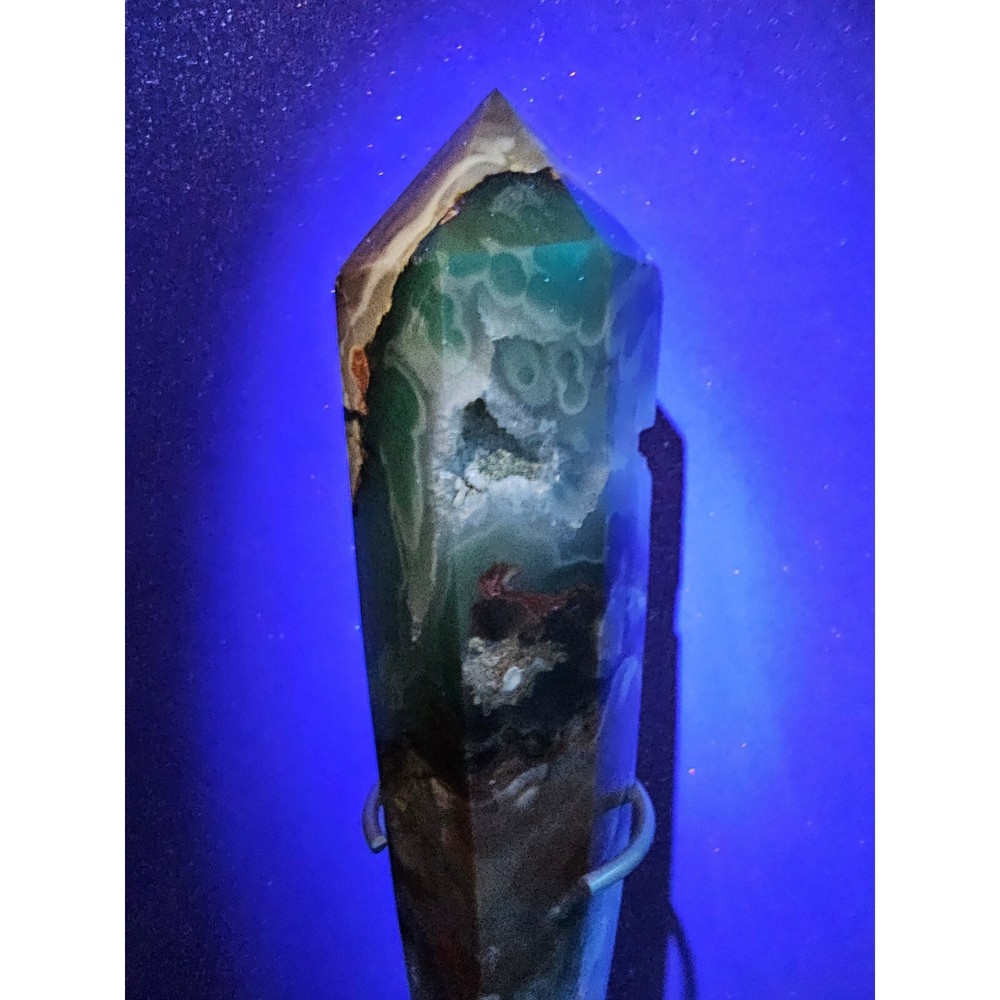 Volcanic Agate Wand Freeform with stand