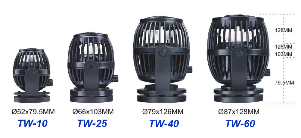 2-Pack Jebao TW40 Wave Maker with Controller Powerhead Pump Wavemaker Reef Tank