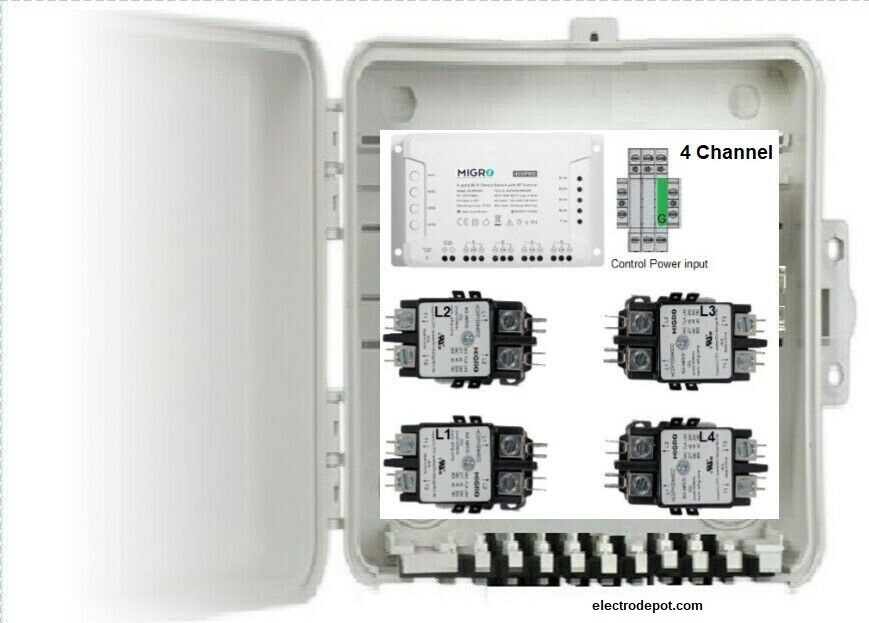 WiFi Pool Control, Pump, Heater, Lights, 4 Ch, Timer, Smartphone Access, Alexa