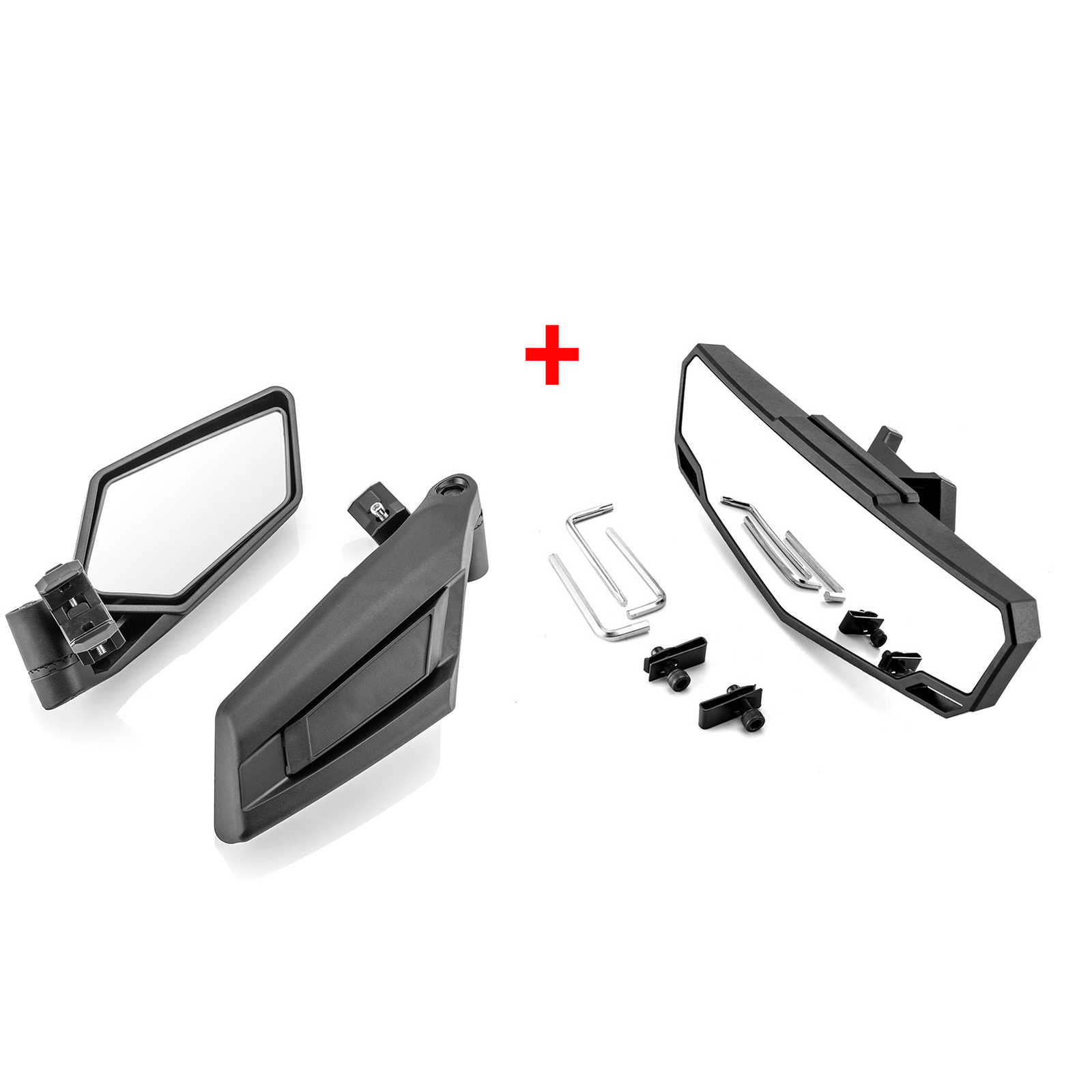 For 2020-2024 Polaris RZR PRO XP 2/4 UTV Rear Side & Center View Convex Mirrors