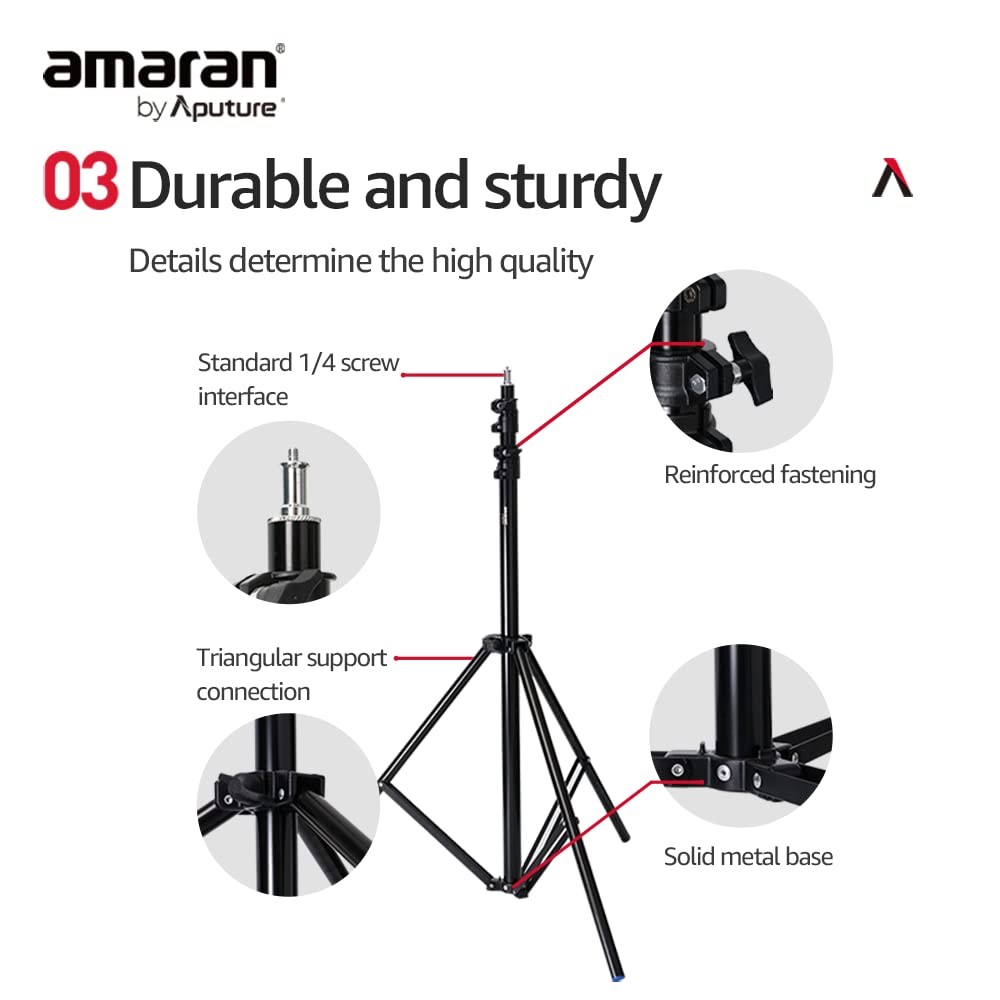 Light Stand Lightweight Thick Aluminium Design with Pneumatic Padding 2.8m