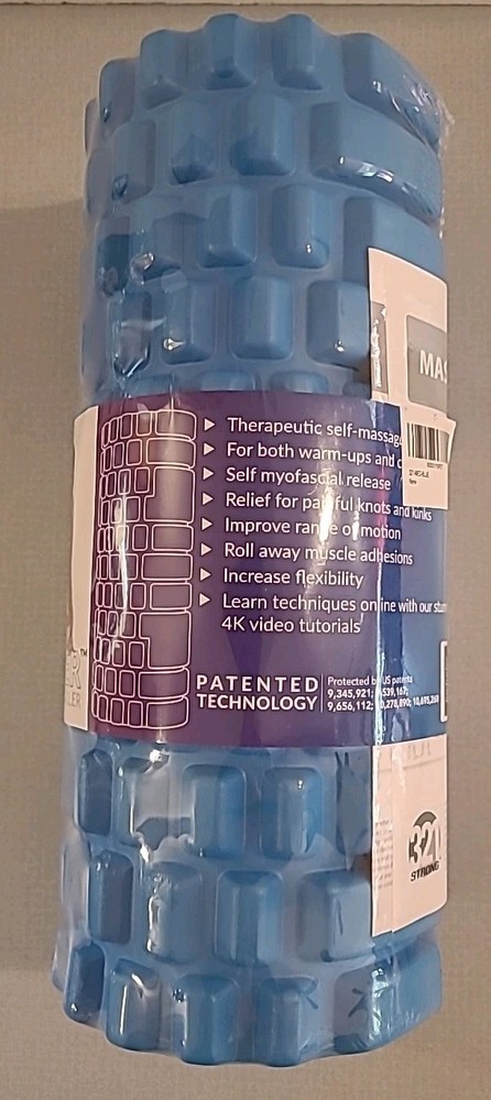321 Strong Recovery Foam Roller – Medium Density – 12” Aqua Blue