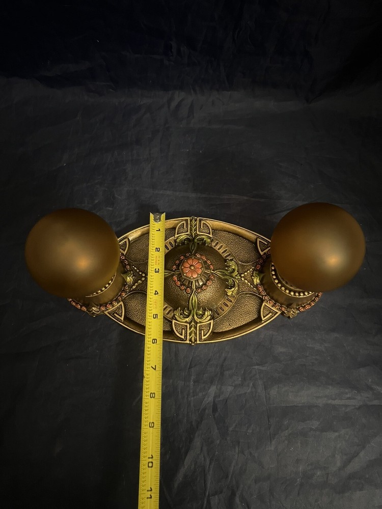 Antique Single Two Socket Flush Mount Fixture Beautiful 19B