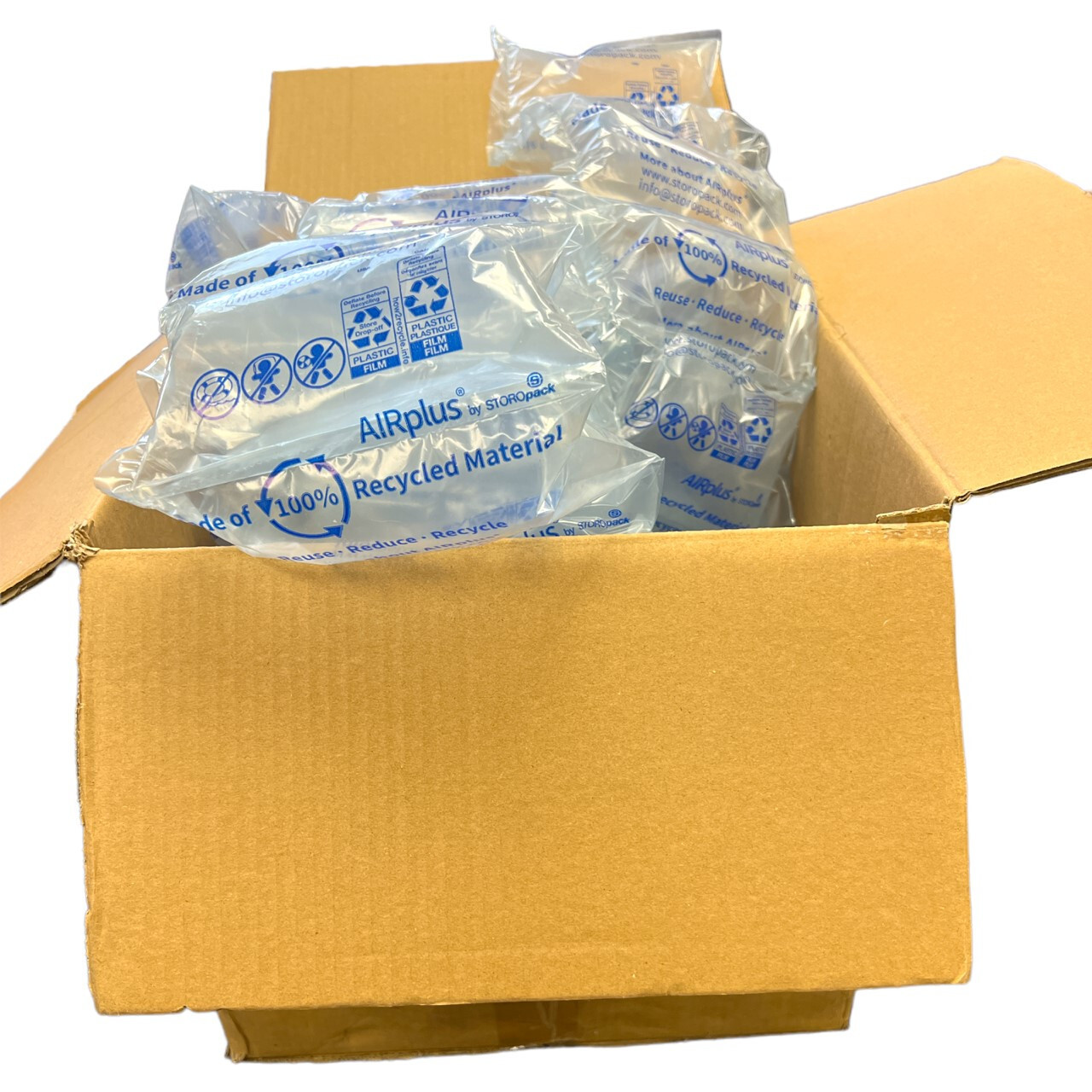 150 Pre-Filled Cushioning Air Pillows 5"x8" Eco Friendly 100% Recycled Material