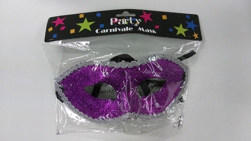 NEW PARTY CARNIVALE HALF MASK-PURPLE & SILVER