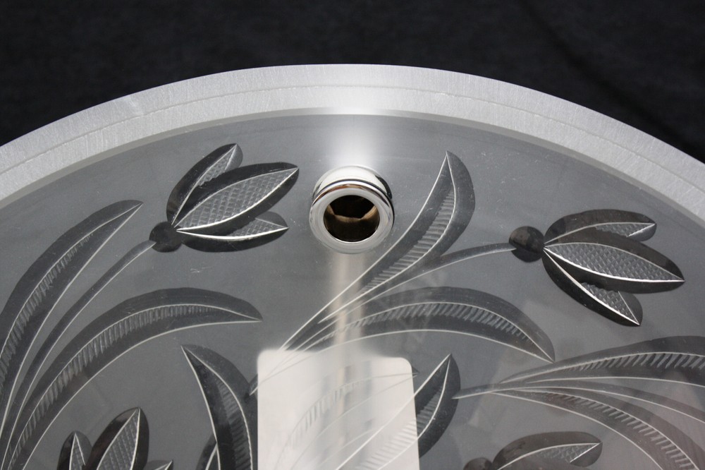 VITRAFORM Large Undermount Sink With Chrome Overflow Hardware Tulip Pattern