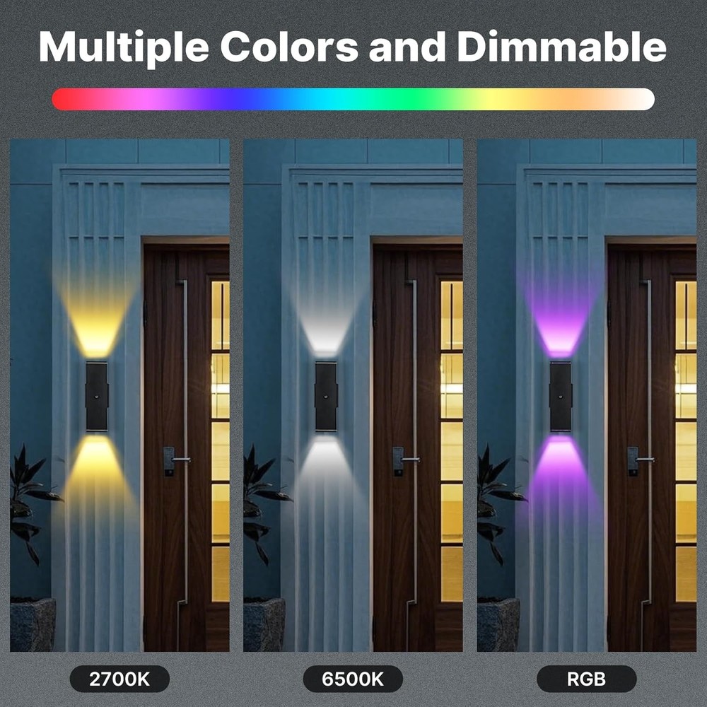 Smart Outdoor Wall Lights 4 Pack RGB