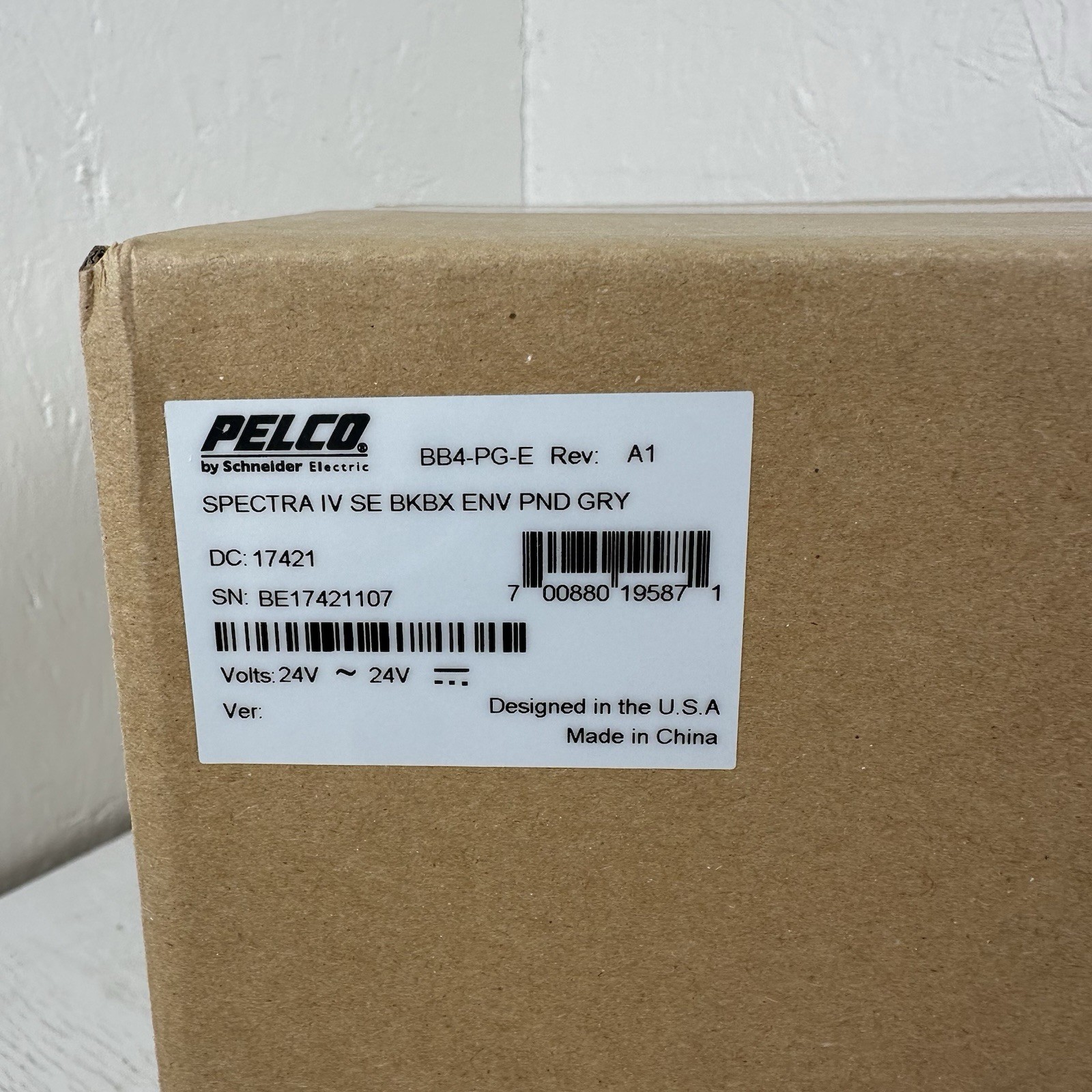 Pelco BB4-PG-E Spectra IV SE Environmental Black Box Pendant Mount Gray