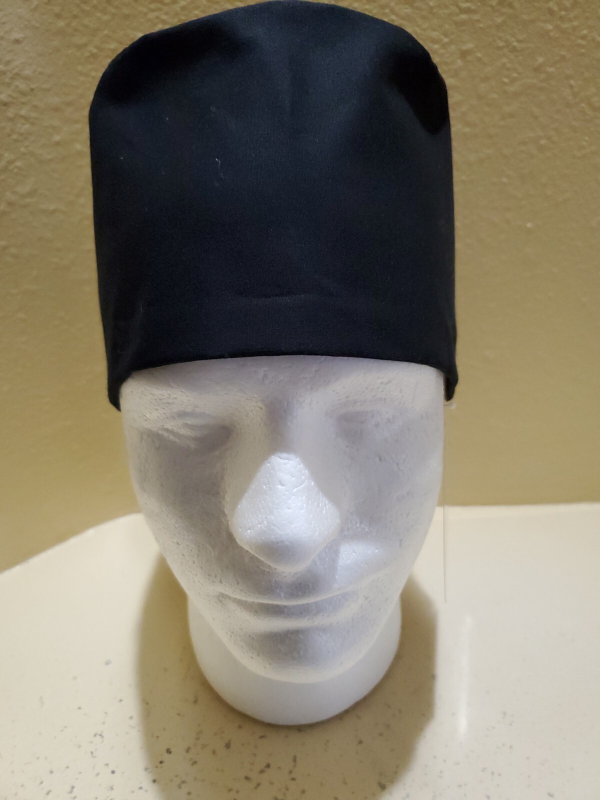 Solid Black Men's Skull/Chemo Surgical Scrub Hat/Cap
