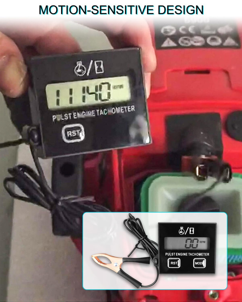Small Engine Digital Inductive RPM Tachometer Tool Fit for Chainsaw Cropper Gene
