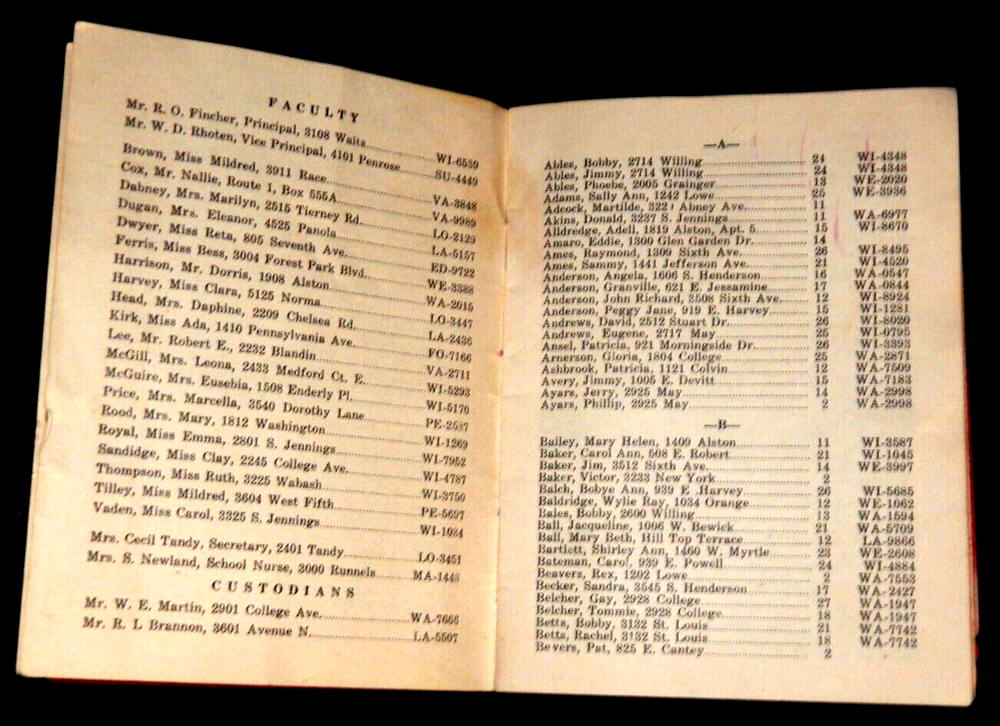 1951 Daggett Junior High School Student Directory
