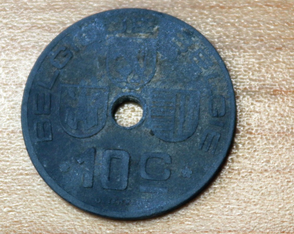 1941 Belgium 10 Centimes Zinc WWII