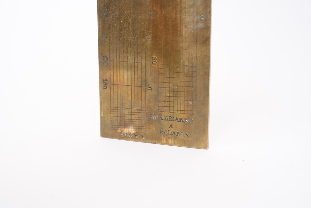 19th Century Brass Two Rules Calculating Instrument, Chalicarne à Eclon