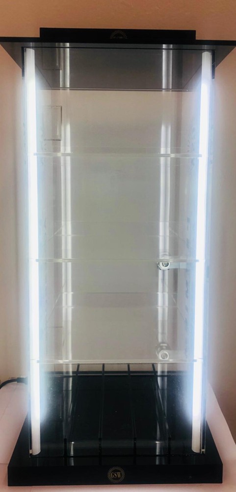 Acrylic Display Stand with 2 LED Light & Lockable Device or Multi Purpose Case