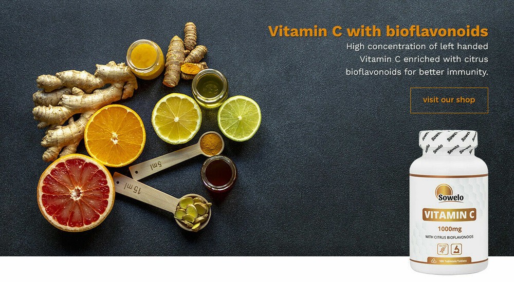 SOWELO Vitamin C 1000mg Tablets Ascorbic Acid With Bioflavonoids