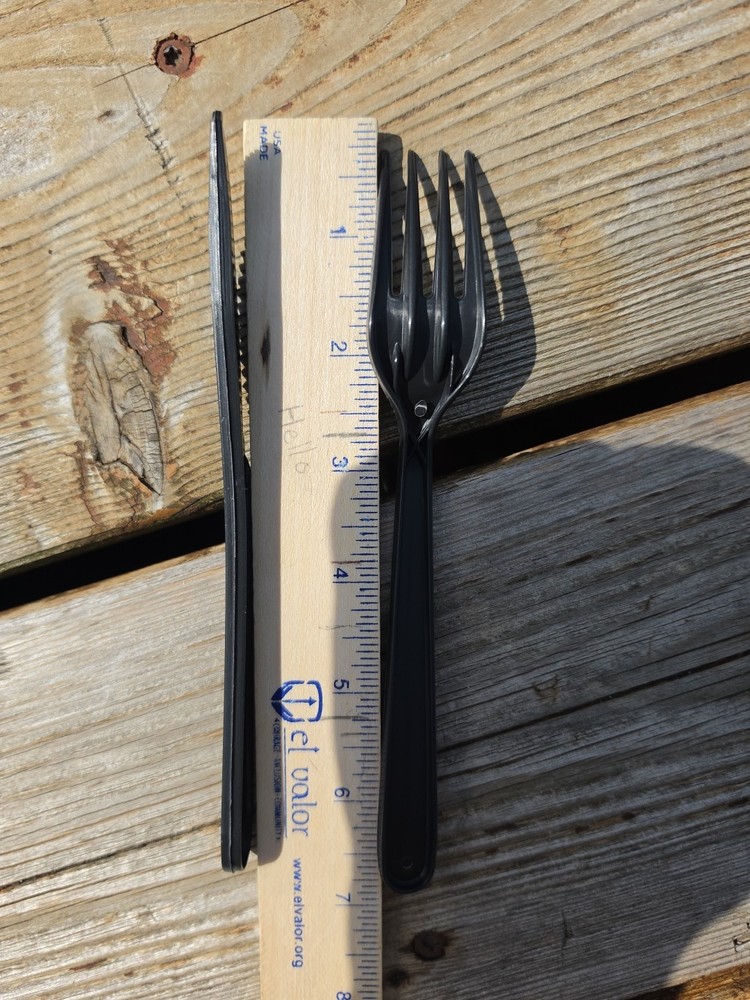 Individually Wrapped Black Heavy Weight Plastic Fork + Knife Set