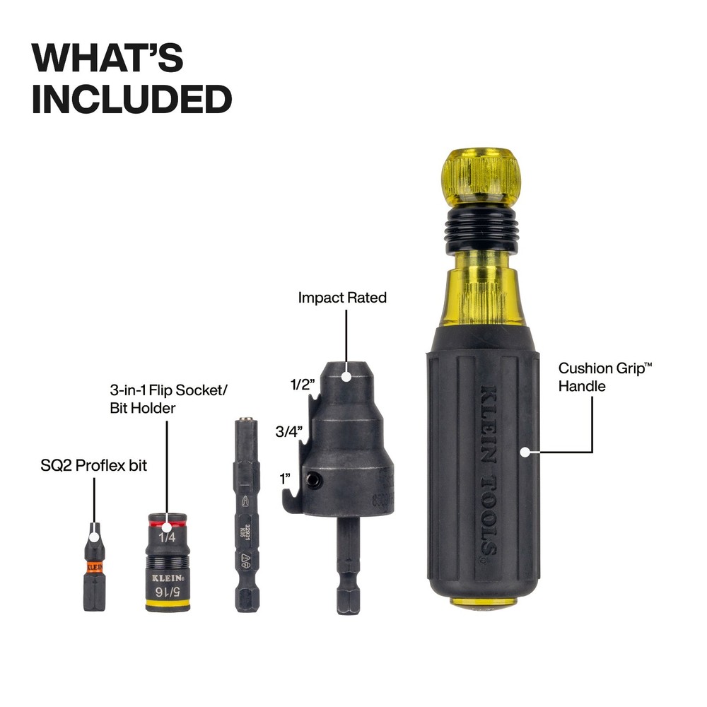 Klein Tools 85191HD Impact-Rated Flip Socket Conduit Reamer Driver