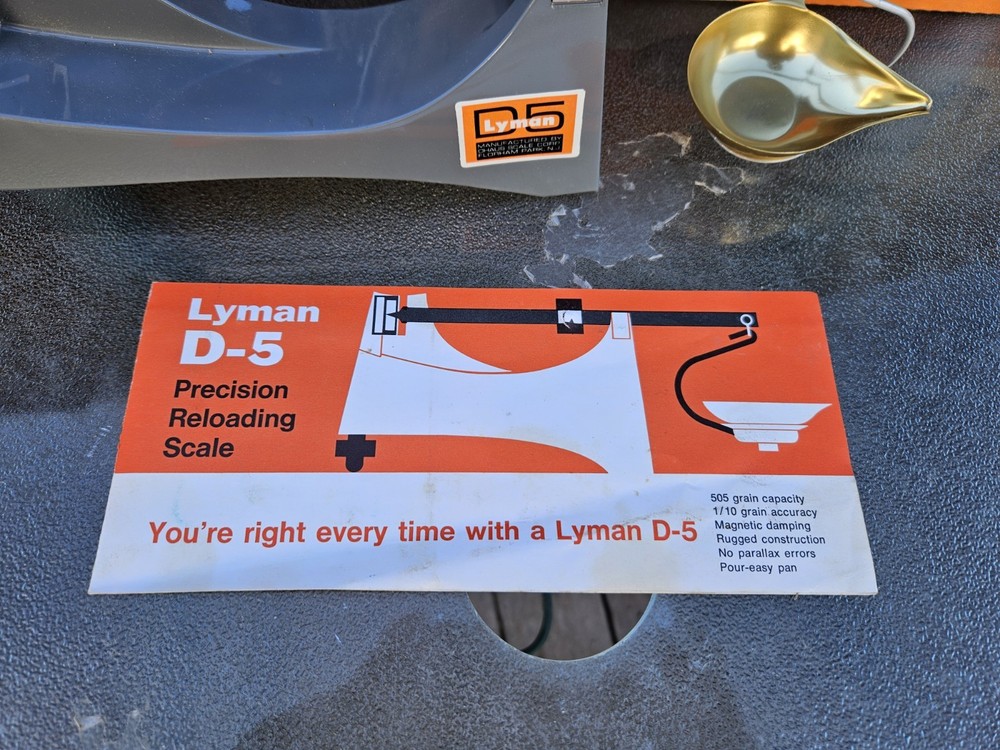 Lyman Reloading Precision # D5 Balance Beam Loading Scale Ohaus w/ Box D-5 #D5
