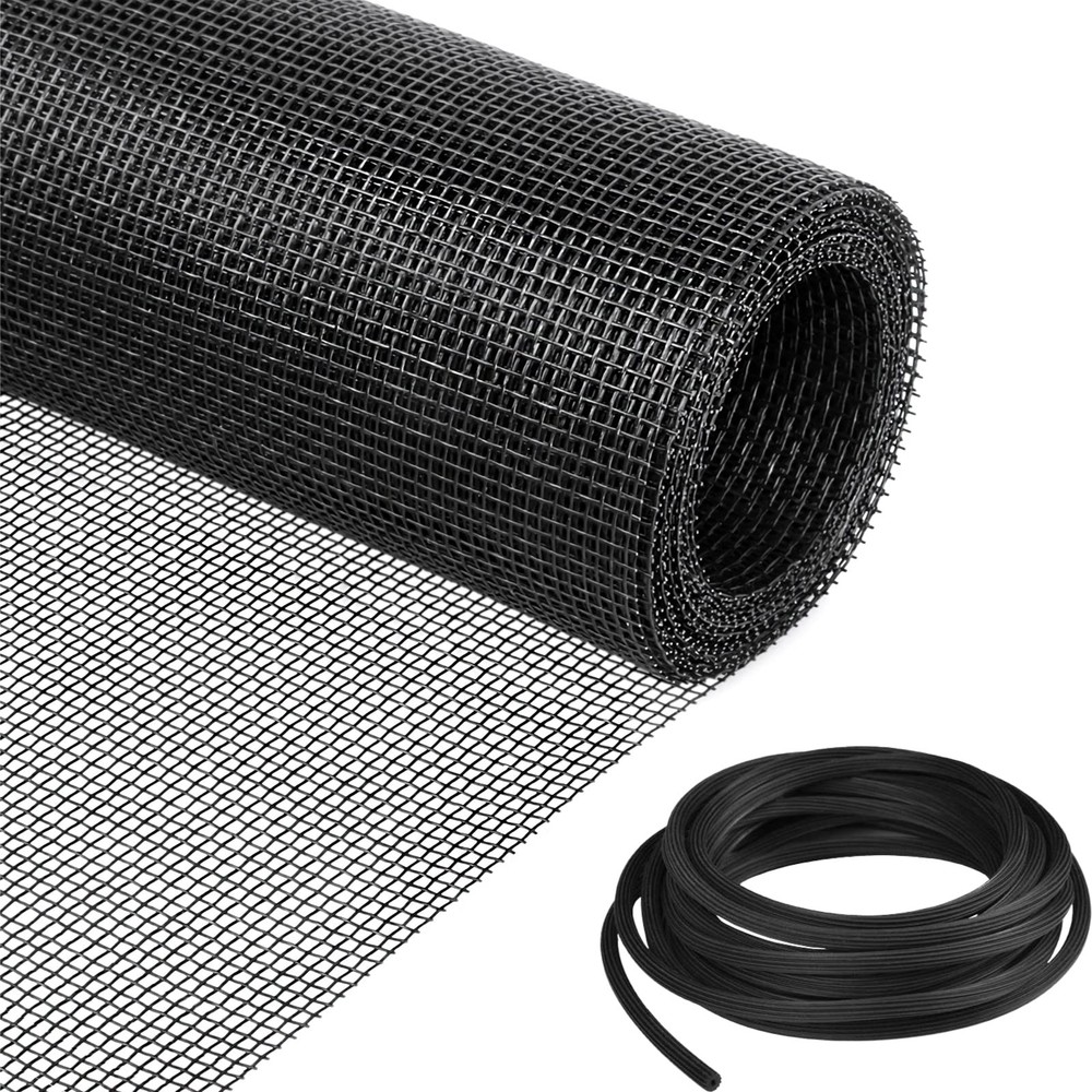 Window Screen Replacement Kit, 36"W × 90"L Durable Polyester Adjustable Screen