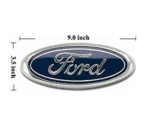 FORD BLUE 9 INCH Emblem For Front Grille/Tailgate Oval Badge Chrome Logo 2004-16