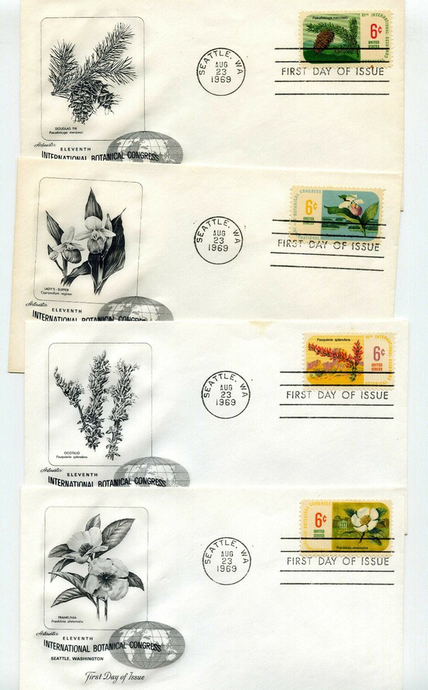 1376-79 Botanical Congress, 4 Artmaster, FDCs
