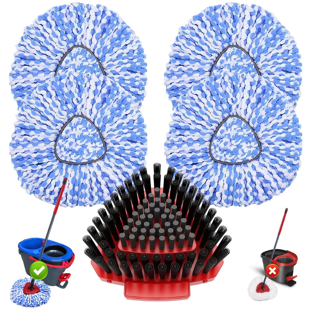 5 Pack Spin Mop Head Replacement for O Cedar RinseClean 2-Tank System,Include...