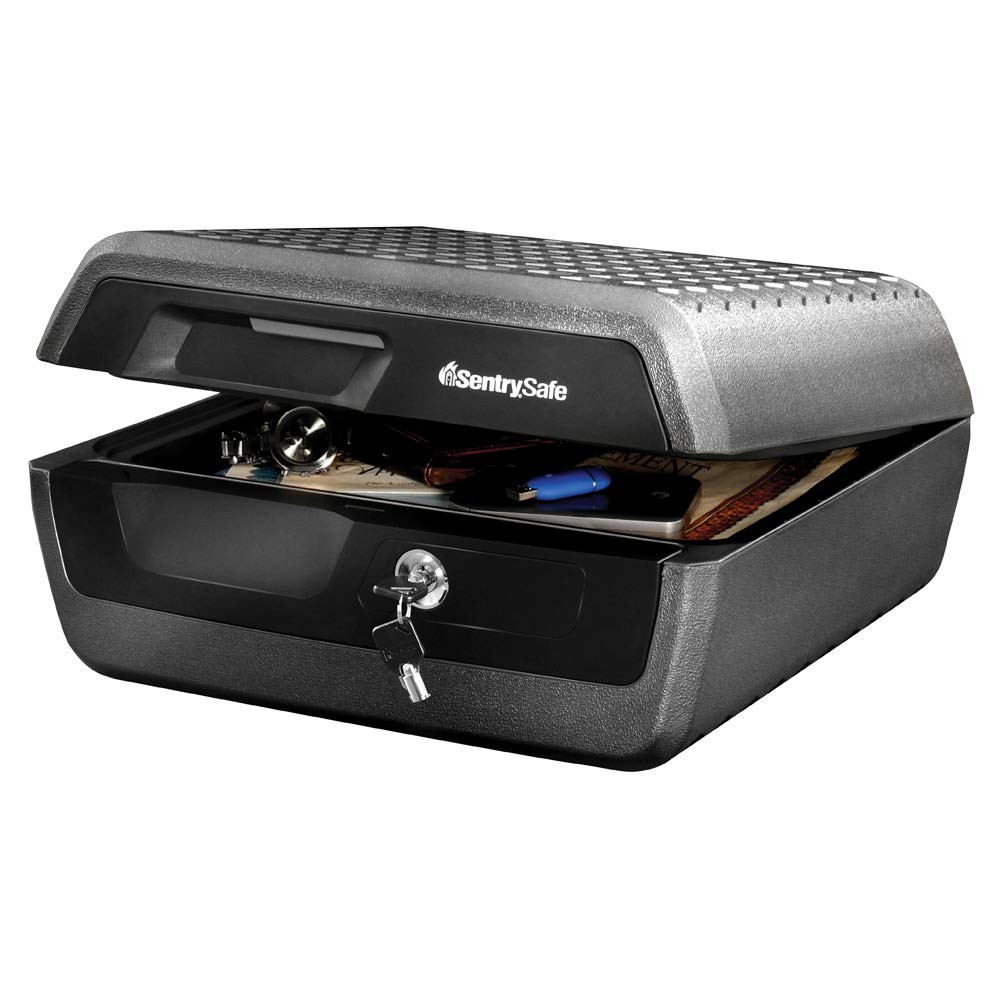 Fireproof and Waterproof Document Safe with Key Lock, Lock Box for Cash, Pass...