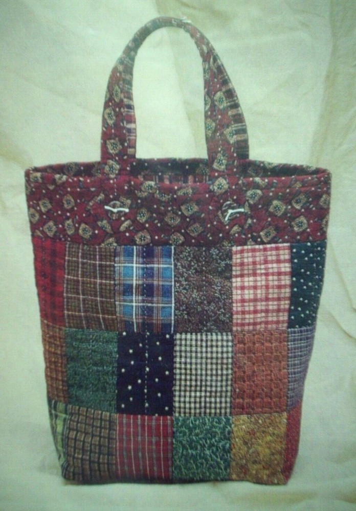 Country patchwork tote Handbag purse craft pattern