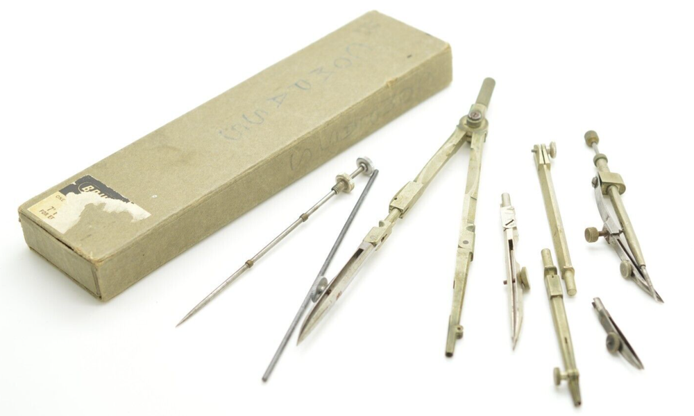 Vintage Keuffel & Esser K&E Germany Drawing Instruments Drafting Set w/ Extras